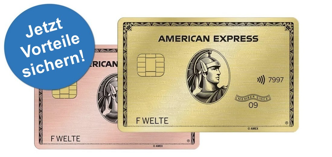 American Express Gold Card in Gold und Rosé