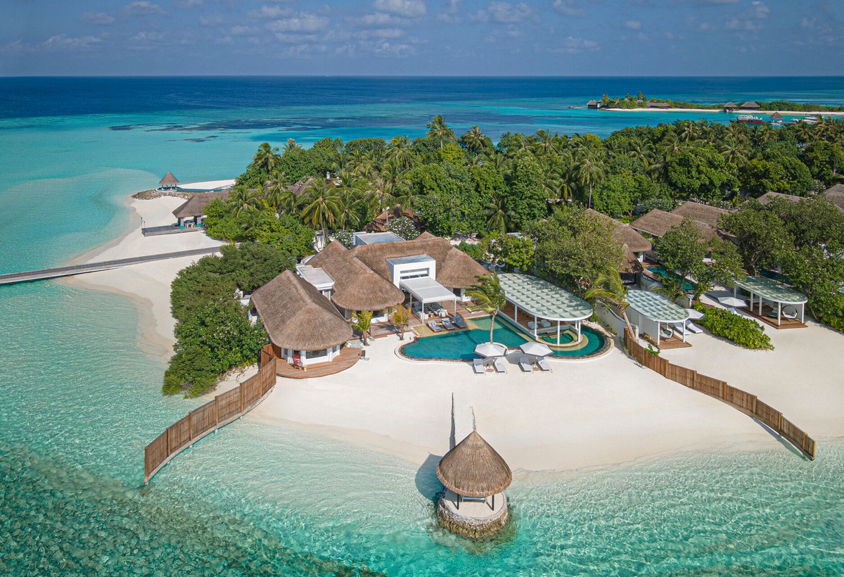 Familienurlaub auf den Malediven: Four Seasons Kuda Huraa Beach Villa von oben - Bild von Ken Seet Familienurlaub auf den Malediven: Four Seasons Kuda Huraa Beach Villa von oben - Bild von Ken Seet