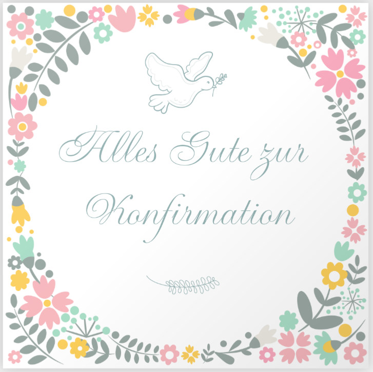 Glückwünsche zur Konfirmation: Gratulationskarte "Alles Gute zur Konfirmation"