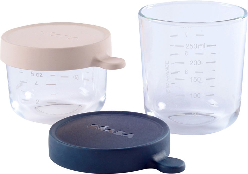 Produktbild von 4oz Glasbehälter 6 Babybrei Glasbehälter 4oz - BPA-frei & Mikrowellengeeignet Glas Behälter Mikrowelle